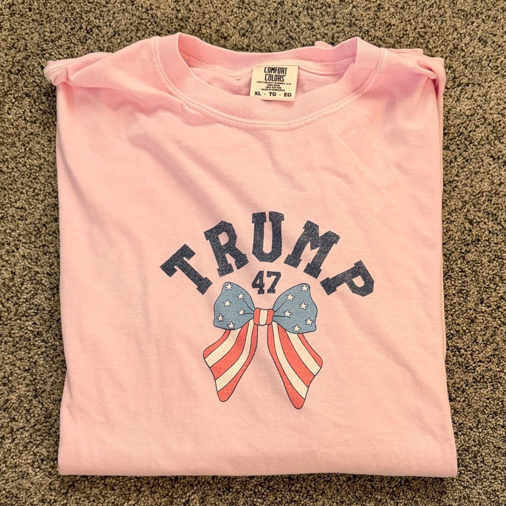 Comfort colors MAGA Trump bows pink size XL